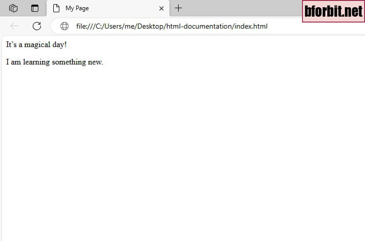 Two sentences in a webpage on separate lines
