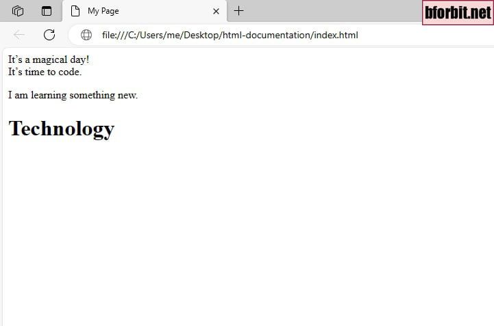 3 sentences followed by the heading "Technology."