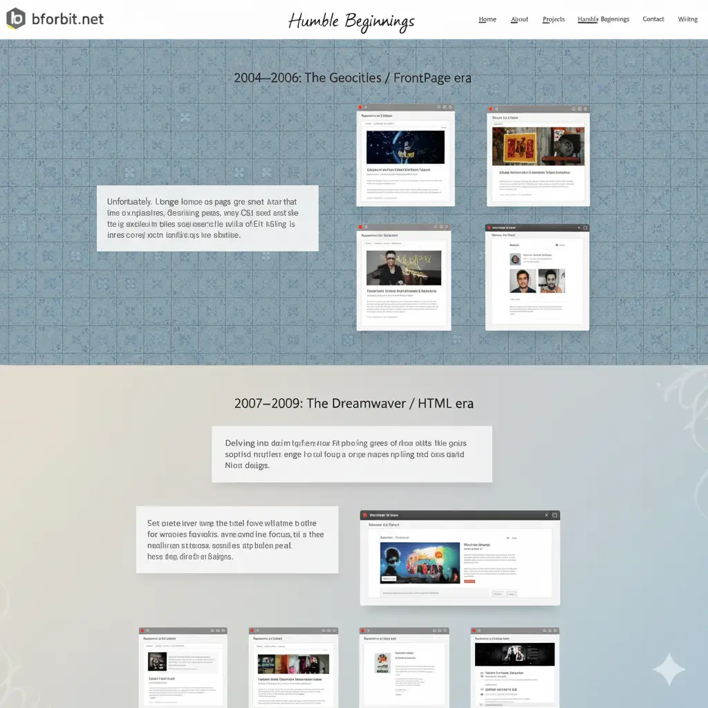 webpage design idea for bforbit.net from Google Gemini