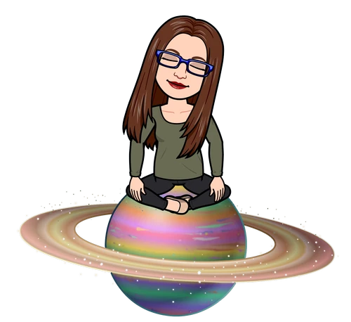 Illustration of a woman meditating on a planet