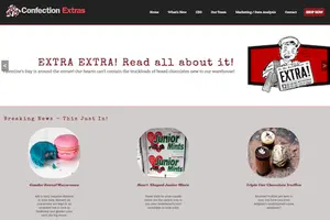 screenshot of a candy business webpage